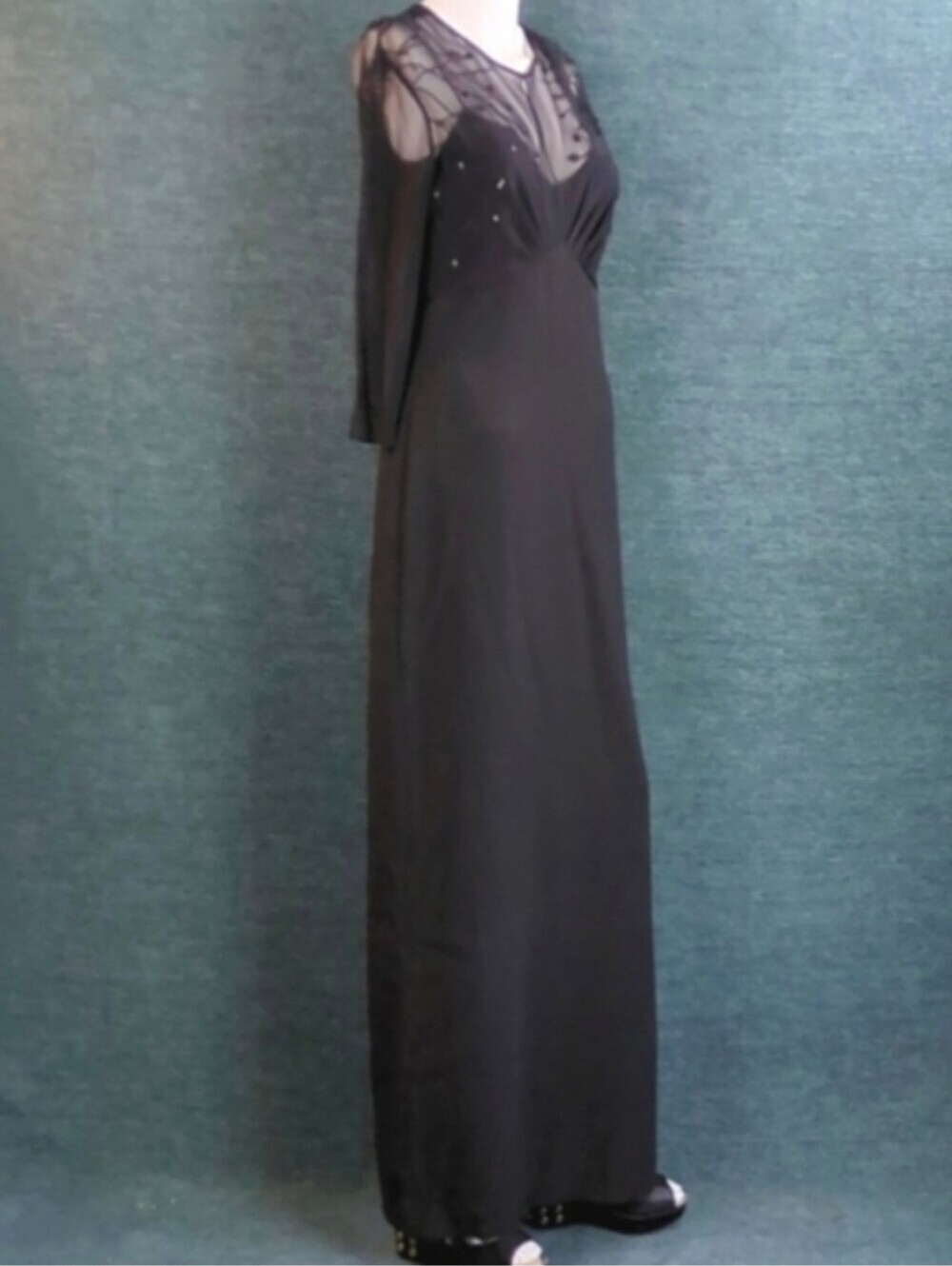 Reggio Vintage 90s Black Formal Maxi-Dress